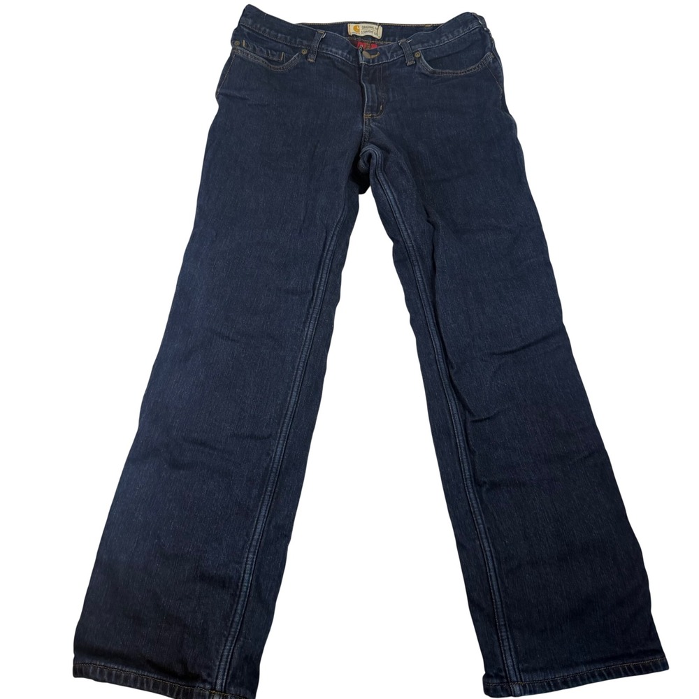 Carhartt  Womens Original Fit Straight Leg Dark Wash Jeans Size 12 Reg